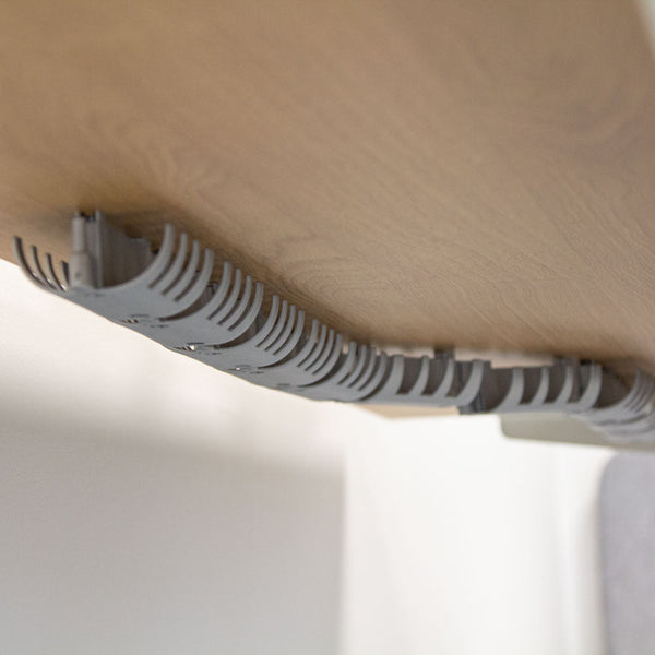 Desk with a cable management system underneath