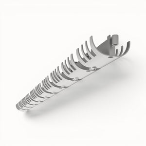 Slim white cable tray on a white background