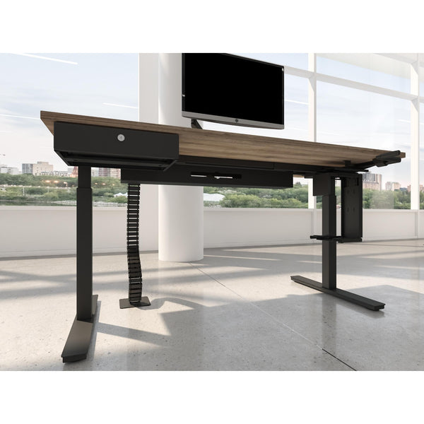 Modern adjustable desk with a computer holder