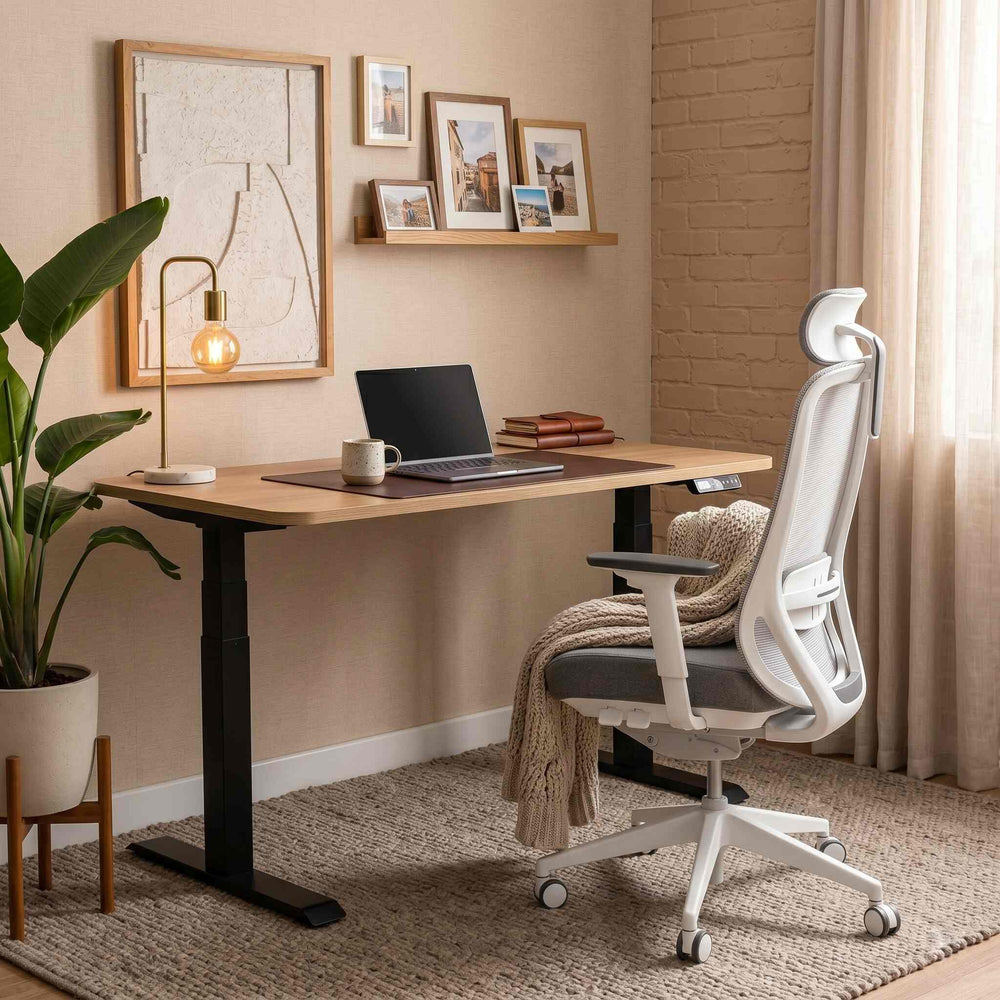 Ergonomic office chair with gray mesh back and seat on a white background