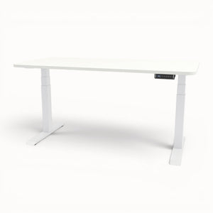 White standing desk on a white background